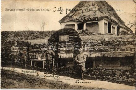 Strypa menti védőállás részlet. Kiadja a M. kir. 10. honvéd gyalogezred / WWI Austro-Hungarian K.u.K. military, defense positions along the Strypa river, cover (fa)