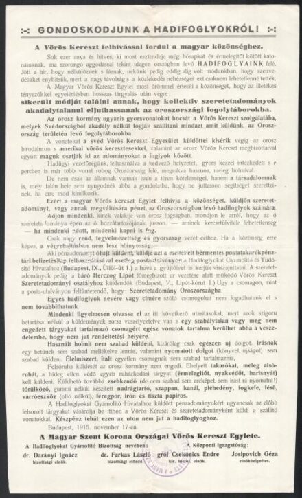 1918 2 db I, világháborús hadifoglyokkal való bánásmódra vonatkozó utasítás főleg az orosz és ukrán hadifoglyokkal kapcsolatban 8 + 2 p.
