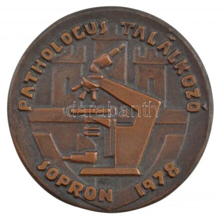 1978.. 'Pathologus Találkozó - Sopron 1978' egyoldalas, öntött bronz emlékérem (82mm) T:1-