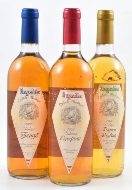 2002-2005 Hegedűs Családi Borászat, (Nadapi Zengő, Rajnai Rizling, Sukorói Ezerfürtű) 0,75l