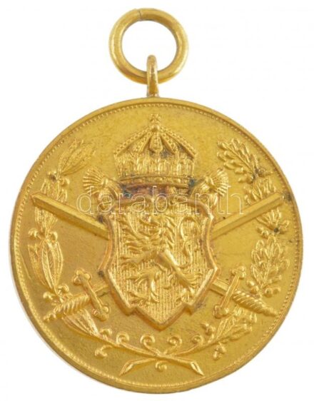 Bulgária ~1933-1939. 'Európai Háborús Emlékérem 1915-1918' aranyozott bronz kitüntetés mellszalag nélkül T:2 patina Bulgaria ~1933-1939. 'European War Commemorative Medal 1915-1918' gilt bronze decoration without ribbon C:XF patina