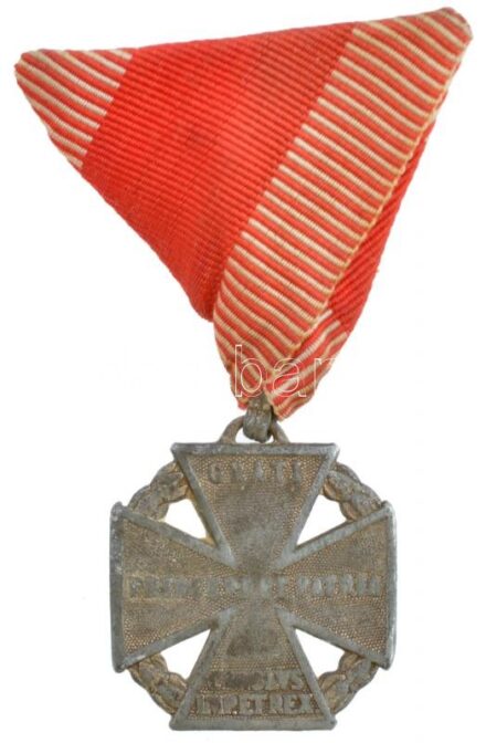 1916. 'Károly-csapatkereszt' Zn kitüntetés mellszalagon T:3 Hungary 1916. 'Charles Troop Cross' Zn decoration on ribbon C:F NMK 295.