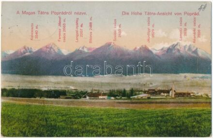 1911 Poprád (Magas-Tátra, Vysoké Tatry); A Magas-Tátra Poprádról nézve / Die Hohe Tátra-Ansicht von Poprád / High Tatras (EK)