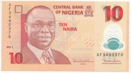 Nigéria 2011. 10N 'AF 3490370' T:I Nigeria 2011. 10 Naira 'AF 3490370' C:UNC Krause P#39c