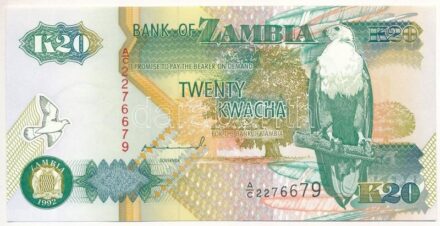 Zambia 1992. 20K 'A/C 2276679' T:I- Zambia 1992. 20 Kwacha 'A/C 2276679' C:AU Krause P#36