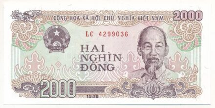 Vietnám 1988. 2000D 'LC 4299036' T:I Vietnam 1988. 2000 Dong 'LC 4299036' C:UNC Krause P#107