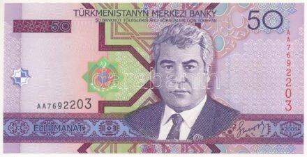 Türkmenisztán 2005. 50M 'AA 7692203' T:I- Turkmenistan 2005. 50 Manat 'AA 7692203' C:AU Krause P#17