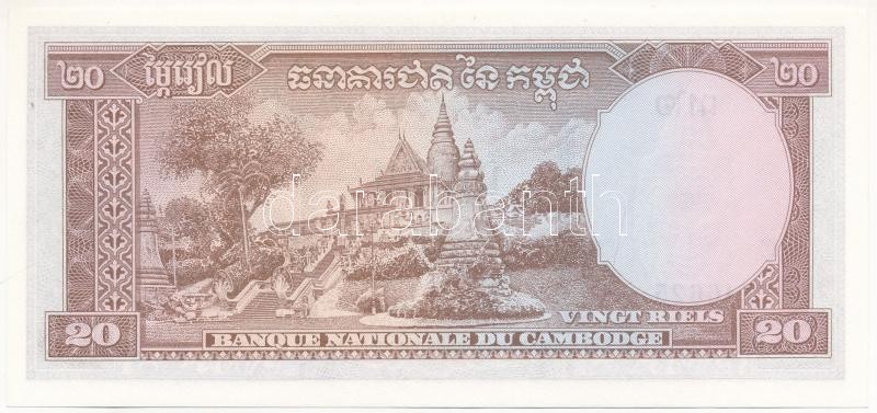 Kambodzsa DN (1972) 20R '746625' T:II hajtatlan Cambodia ND (1972) 20 Riels '746625' C:XF unfolded Krause P#5