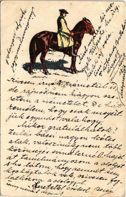 1930 Magyar folklór művészlap. Rigler R.J.E. / Hungarian folklore art postcard (ázott / wet damage)