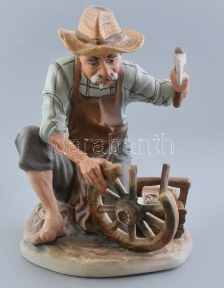 Poema Artistic Cluj Napoca (Kolozsvár), Bognbár, festett, román biszkvit porcelán, jelzett, sérült, m: 22 cm