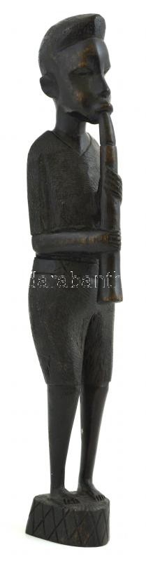 Afrikai faragott fa szobor, m: 36 cm