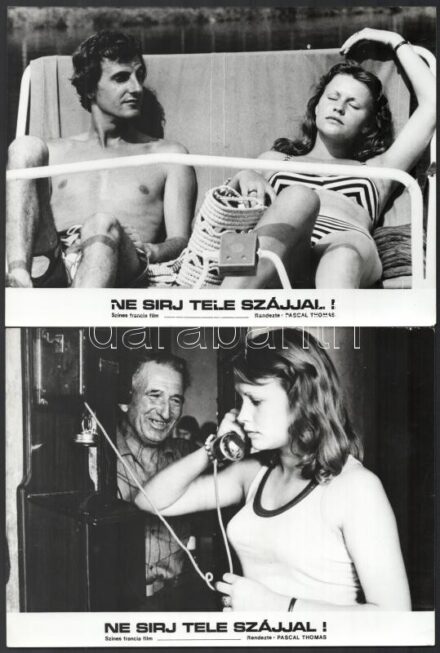 1973 ,,Ne sírj tele szájjal' című francia film jelenetei és szereplői, 13 db vintage produkciós filmfotó, ezüst zselatinos fotópapíron, 18x24 cm