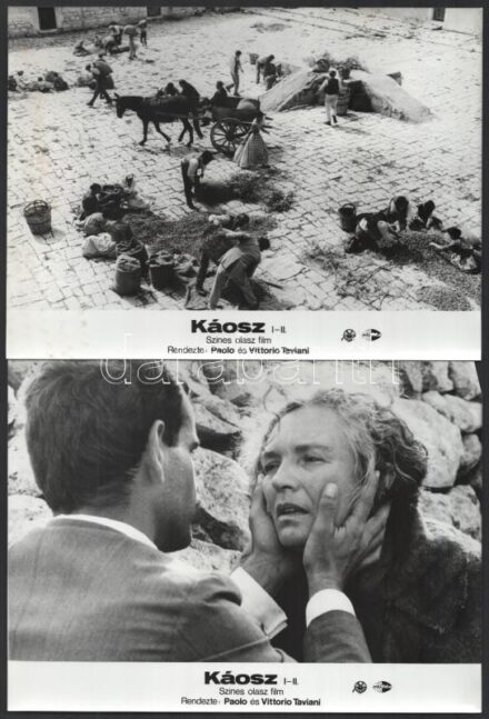 cca 1984 ,,Káosz' című olasz film jelenetei és szereplői, 7 db vintage produkciós filmfotó, ezüst zselatinos fotópapíron, 18x24 cm