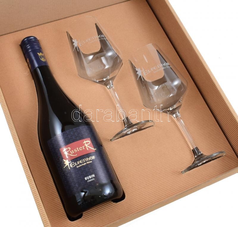 Elfenhof Ruster Rubin Classic osztrák vörösbor,dobozban, 2 pohárral, 12,5%, 0,75l.