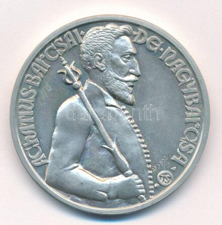 Tóth Sándor (1933-) 1988. 'MÉE Hajdú-Bihar Megyei Szervezete / Barcsai Ákos' Ag emlékérem (36,22g/0.800/42,5mm) T:1- kis patina