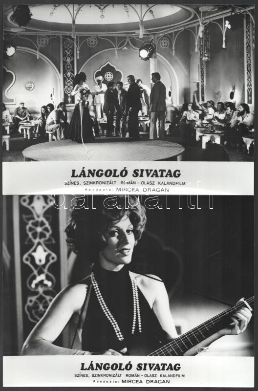 1976 ,,Lángoló sivatag' című román - olasz film jelenetei és szereplői, 9 db vintage produkciós filmfotó, ezüst zselatinos fotópapíron, 18x24 cm - Image 2