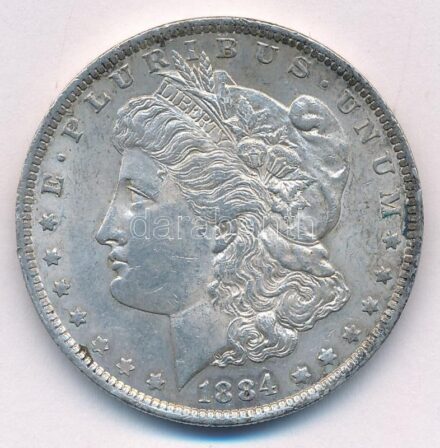 Amerikai Egyesült Államok 1884O 1$ Ag 'Morgan' T:2,2- patina, ph USA 1884O 1 Dollar Ag 'Morgan' C:XF,VF patina, edge error Krause KM#110