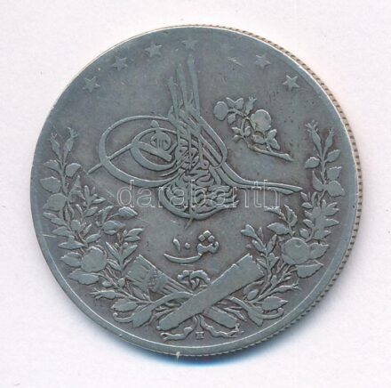Egyiptom 1904. (1293/30) 10q Ag T:2-,3 patina Egypt 1904. (1293/30) 10 Qirsh Ag C:VF,F patina Krause KM#295
