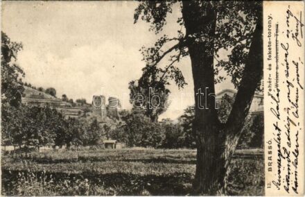1905 Brassó, Kronstadt, Brasov; Fehér- és Fekete-torony / Weisser u. schwarzer Turm / towers (EK)