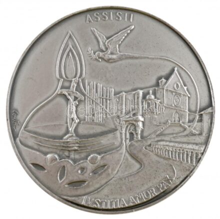 Vatikán DN (~2002/2003) 'II. János Pál' jelzett Ag kétoldalas emlékérem, 1453/6000 peremen jelzett sorszámmal (40,30g/0,986/44mm) T:1- patina Vatican ND (~2002/2003) 'John Paul II' marked Ag two-sided commemorative medallion with 1453/6000