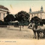 Temesvár, Timisoara; Józsefvárosi zárda. Montázs lovaskocsival / monastery. Montage with horse-drawn carriage (fl)