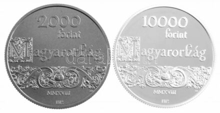2018. 2000Ft Cu-Ni '450 éves az Unitárius Egyház' + 10.000Ft Ag '450 éves az Unitárius Egyház' kapszulában, tanúsítvánnyal, tájékoztatóval T:BU,PP Adamo EM368-369