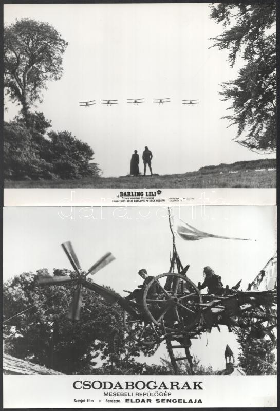 Repülőgépek és repülő szerkezetek különféle külföldi filmekben, 11 db vintage produkciós filmfotó, ezüst zselatinos fotópapíron, kisebb - a használatból eredő - hibákkal, 18x24 cm, vagy ehhez közeli méretekben (+ - 7 mm) - Image 2