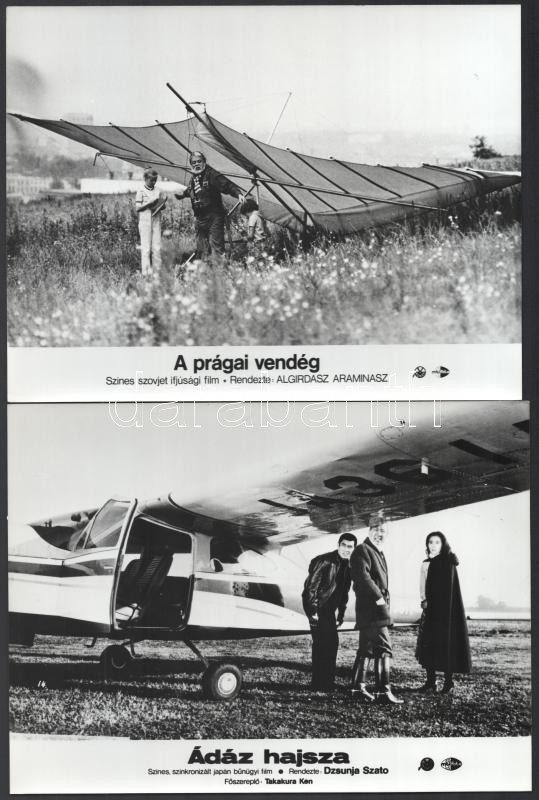 Repülőgépek és repülő szerkezetek különféle külföldi filmekben, 11 db vintage produkciós filmfotó, ezüst zselatinos fotópapíron, kisebb - a használatból eredő - hibákkal, 18x24 cm, vagy ehhez közeli méretekben (+ - 7 mm) - Image 3