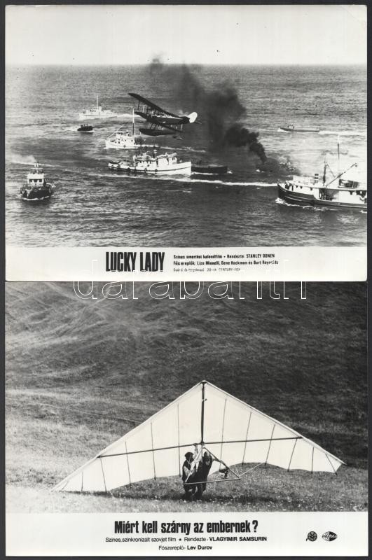 Repülőgépek és repülő szerkezetek különféle külföldi filmekben, 11 db vintage produkciós filmfotó, ezüst zselatinos fotópapíron, kisebb - a használatból eredő - hibákkal, 18x24 cm, vagy ehhez közeli méretekben (+ - 7 mm) - Image 4