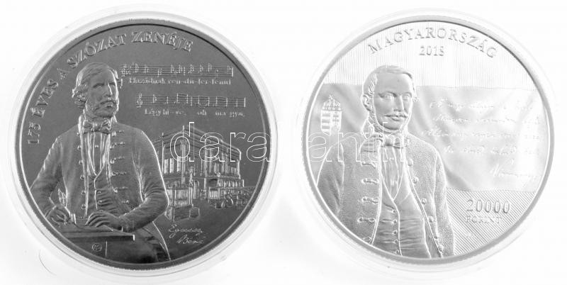 2018. 2000Ft Cu-Ni 'A Szózat megzenésítésének 175. évfordulója' + 20.000Ft Ag 'A Szózat megzenésítésének 175. évfordulója' kapszulában, tanúsítvánnyal, tájékoztatóval T:BU,PP Adamo EM355-356 - Image 2