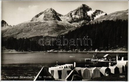Sankt Moritz, St. Moritz; Stazersee, Strandbad bei St. Moritz / lake, beach
