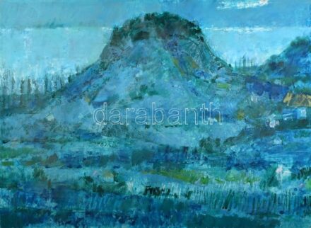 Gulyás Dénes (1927-2003): Szigliget. Olaj, farost, jelzett a hátoldalán. Szélein apró sérülésekkel. 60x80 cm
