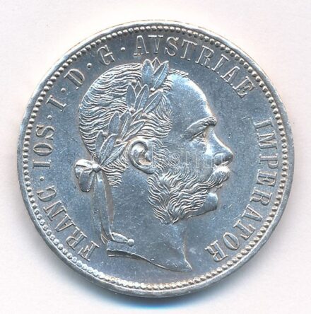 Ausztria 1878. 1Fl Ag 'Ferenc József' T:1- patina, kis ph Austria 1878. 1 Florin Ag 'Franz Joseph' C:AU patina, small edge error Krause KM#2222