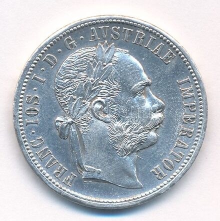 Ausztria 1879. 1Fl Ag 'Ferenc József' T:1- kis ph, kis karc Austria 1879. 1 Florin Ag 'Franz Joseph' C:AU small edge error, small scratch Krause KM#2222
