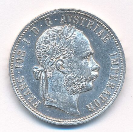 Ausztria 1885. 1Fl Ag 'Ferenc József' T:1- kis ph Austria 1885. 1 Florin Ag 'Franz Joseph' C:AU small edge error Krause KM#2222