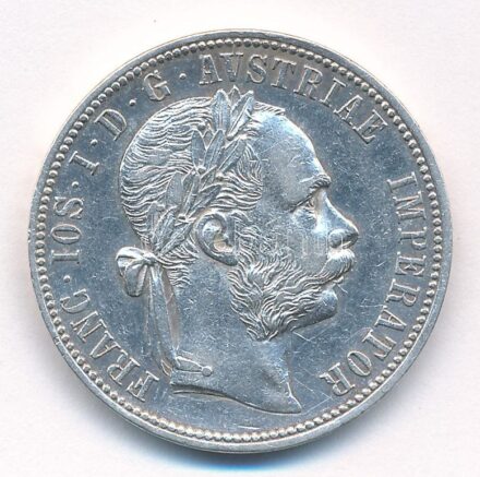 Ausztria 1887. 1Fl Ag 'Ferenc József' T:1- kis karc Austria 1887. 1 Florin Ag 'Franz Joseph' C:AU small scratch Krause KM#2222