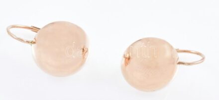 Arany (Au) 14K lencsés fülbevalópár, jelzett, d: 1,3 cm, nettó: 3,5 g