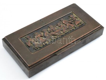 Retró fém doboz, 21x11x4cm