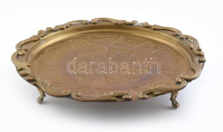 Arab teás tálca, réz, kopott, d: 41cm