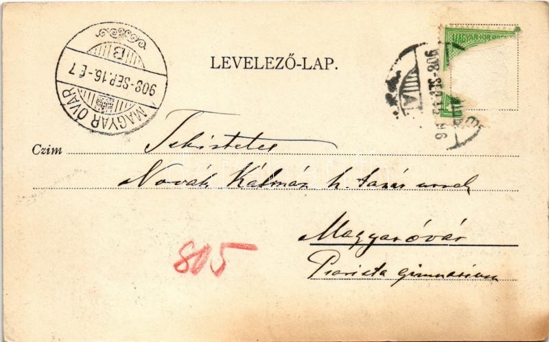 1908 Lőcse, Levoca; látkép, címer / general view with coat of arms (fl) - Image 2