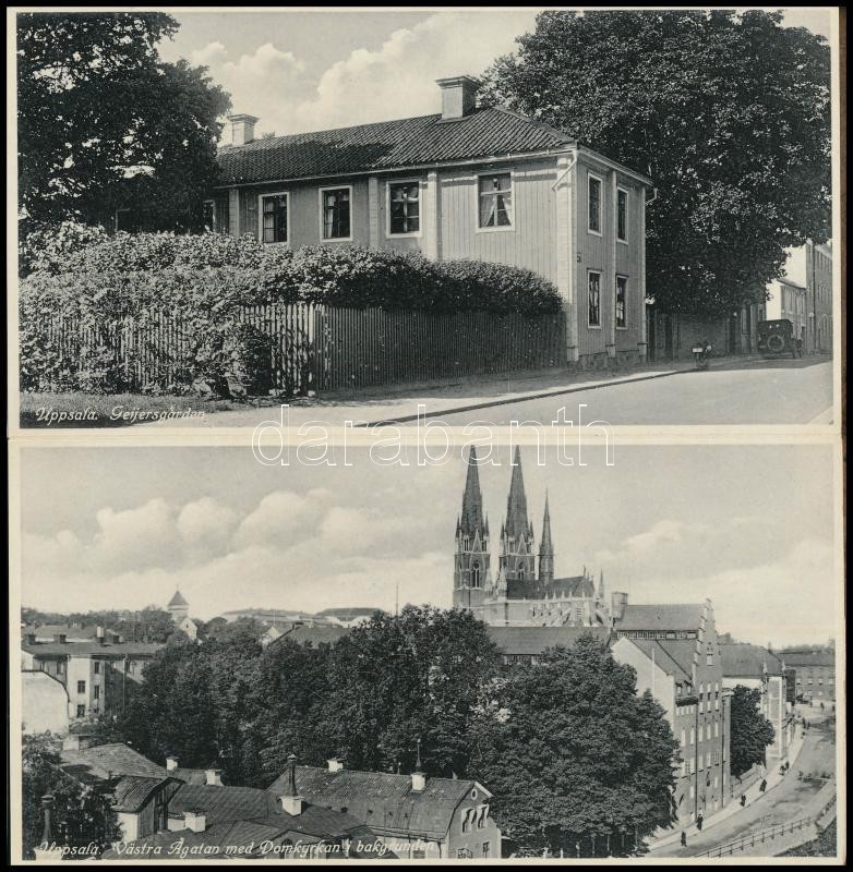cca 1930 Uppsala képes leporello füzet, 10 képpel, kis ragasztással, 21x10 cm - Image 2