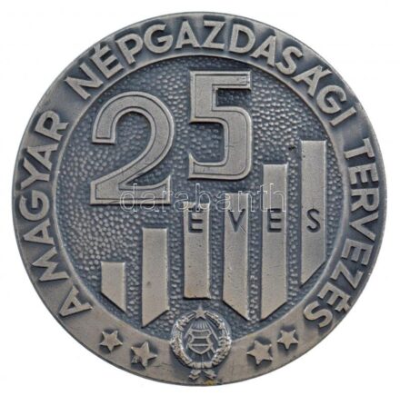 1972. '25 éves a magyar népgazdasági tervezés 1947-1972' ezüstözött fém plakett dísztokban (60mm) T:1-