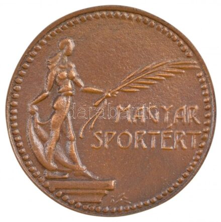 Ifj. Szlávits László (1959-) 1996. 'Magyar Sportért' egyoldalas, öntött bronz emlékérem, eredeti tokban (77mm) T:1-
