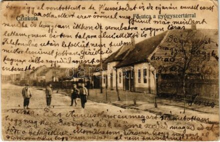 1923 Budapest XVI. Cinkota, Fő utca, gyógyszertár (EB)