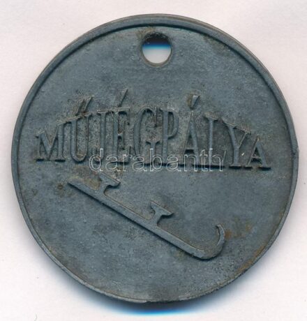 DN 'Műjégpálya' fém zseton, lyukasztott (40mm) T:2 patina