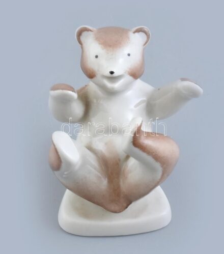 Drasche porcelán medve, kézzel festett, jelzett, hibátlan, m: 11 cm