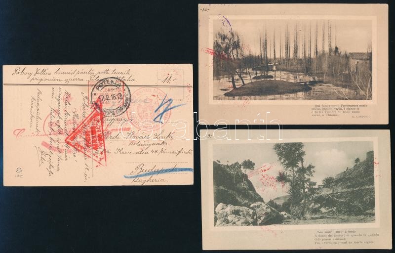 1916 12 db I. világháborús tábori posta az M. kir. 4. honv. gyal. ezred zászlósától, Tábory Zoltántól. Olasz hadifogságból, Potenzaból küldve képeslapokon. Kézdi-Kovács Lenkének, Kézdi-Kovács László (1864-1942) - Image 2