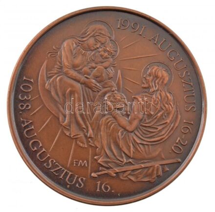 Fritz Mihály (1947-) 1991. 'II. János Pál Pápa Szombathelyen 1991. Augusztus 16-20' bronz emlékérem (42,5mm) T:1-