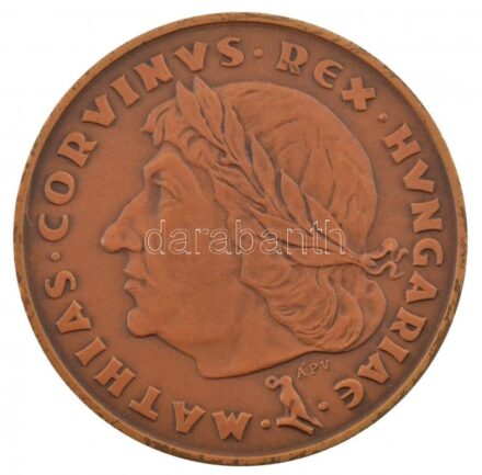 Csúcs Ferenc (1905-1999) 1974. 'MÉE Budapest - Mátyás király - Mathias Corvinus Rex Hungarie / Buda' bronz emlékérem (42,5mm) T:1,1- Adamo BP8