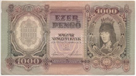 1943. 1000P 'F 095 039512' T:III kis anyaghiány, egy folt Adamo P21